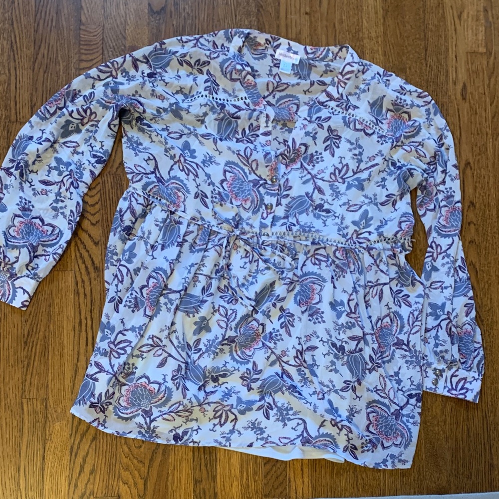 Maternity: Floral Print Women's Top Motherhood Maternity